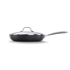 Calphalon Nonstick Frying Pan with Lid and Stay-Cool Handles, Dishwasher Safe, 12-Inch, Grey