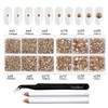 Beadsland Flatback Nail Rhinestones,Golden Shadow,Mixed 10 Sizes 8300PCS