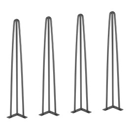 Solid Carbon Steel 28\" Set 4 Hairpin Table Legs Heavy Duty 900lbs Load Capacity Black Finish for Desk Dining Table FurnitureSolid or not: Solid, Item Dimensions: 28 x 4.3 inch