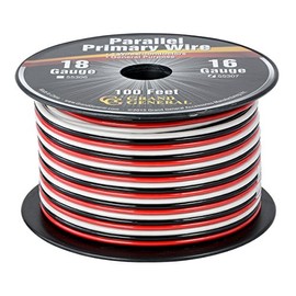 GG Grand General 55307 Parallel Primary 3-Wire 100ft Roll with Spool for trucks, automobile and more –Black, Red & White