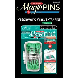 GHI 219591 Taylor Seville Magic Pins Patchwork Extra Fine-Green 100/Pkg,