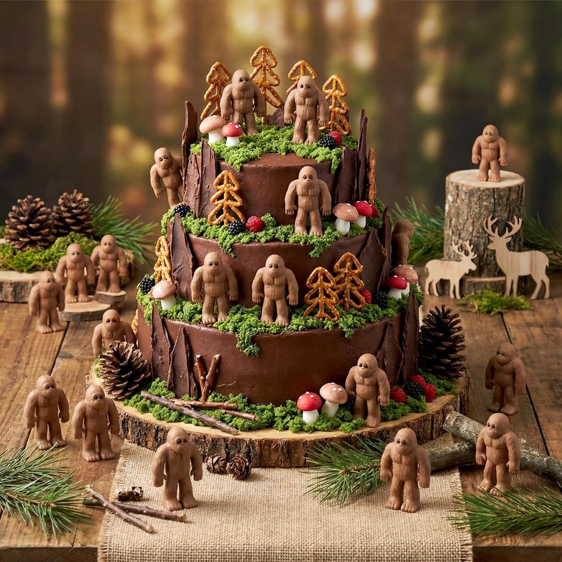 Chunful 50 Pcs Mini Bigfoot Figurines Sasquatch Party Favors,Classic
