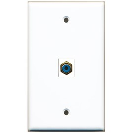 RiteAV 1 RCA Blue for Subwoofer Wall Plate Coupler Keystone Type Jack