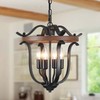 Yidelloc Black Farmhouse Chandelier 4 Lights, Vintage Cage Chandeliers E12
