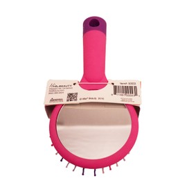 Mia Happy Brush, Detangling Brush with Mirror, Hot Pink with Pink, Purple, White Bristles, for Kids, Travel, Purse 1pc