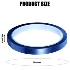 JJiaoLinin High Temp Tape, 10mm X 33m Kapton Tape, Heat Resistant Tape, Heat Tape Sublimation, for Masking, Soldering, Powder Coating, Sublimation and Insulating Circuit Boards etc (Blue)