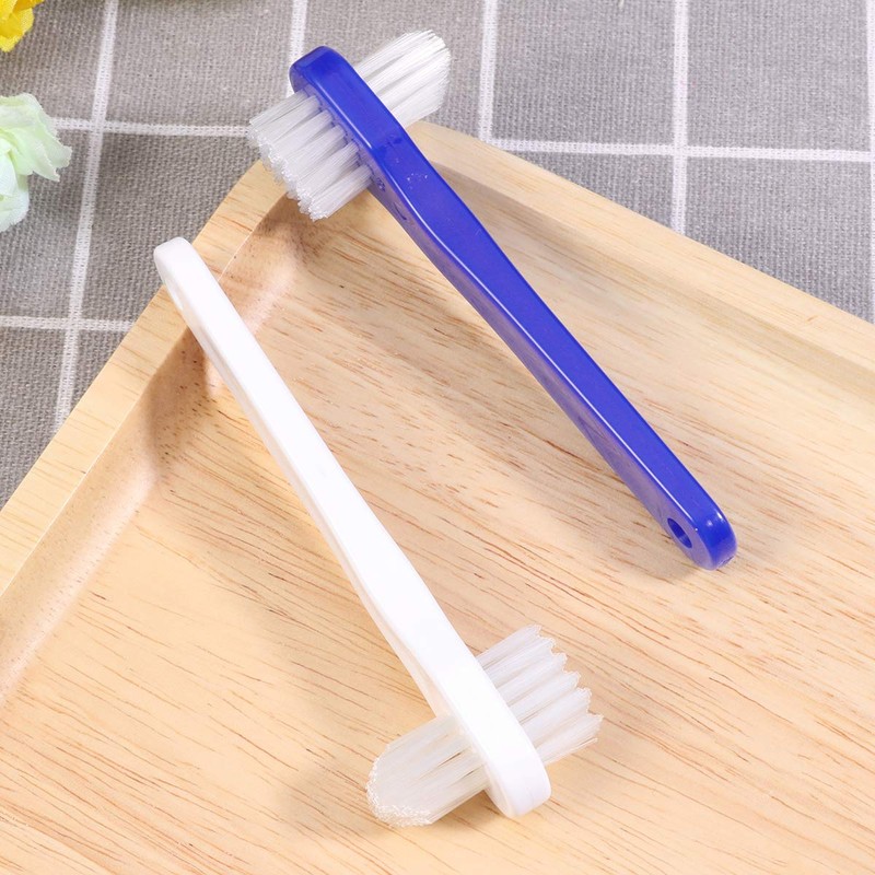Healifty Denture Brush Double Sided Cleaning Brush Pack of 2