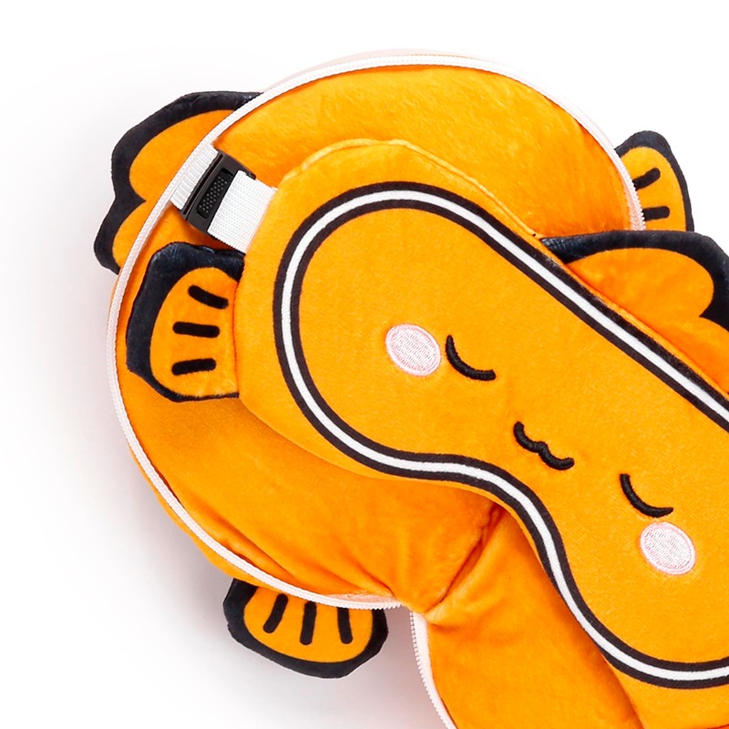 Puckator Reisekissen mit Relaxeazzz Maske - Finley der Clownfisch