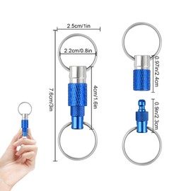 10 PCS Quick Release Detachable Keychain, Linkstyle Double Rings Pull Apart Key Chains, Spring Split Snap Separate Keychains for Bag Purse Belt, Multicolor