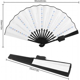 INcorioptimiC 2023 New Folding Fan Led Fan Have 365 Kinds of Illusionary Lighting with Light Up Hand Fan, Cool Multifunction Props Fan, Remote Rave Hand Fan Large Folding Hand,Gift for Party(White)