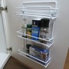 Evelots Spice Rack-3-Tier-Door/Wall Mounted-Coated Wire-Can Store 18 Bottles