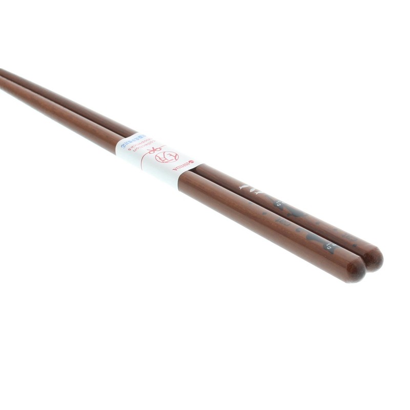 Ishida Chopsticks Cat (Cat), Wooden (Natural Wood), Acrylic, 8.1 inches