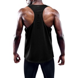 NELEUS Men's 3 Pack Workout Running Tank Top Sleeveless Gym Athletic Shirts,5080 Black/Grey/Navy Blue,XXL