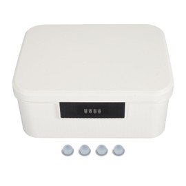 9L Capacity Lockable Storage Trunk for Files Document Organizer Double Layer Password Storage Locking Box White