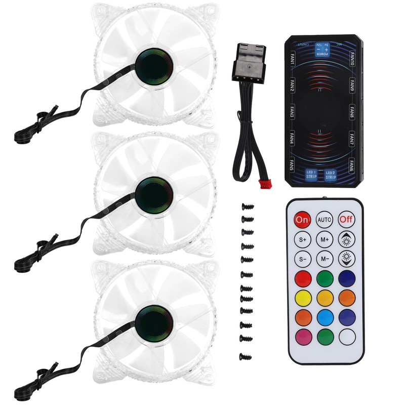 RGB MultiColor CPU Cooling Fan Computer Case Cooler Fan Ventilator