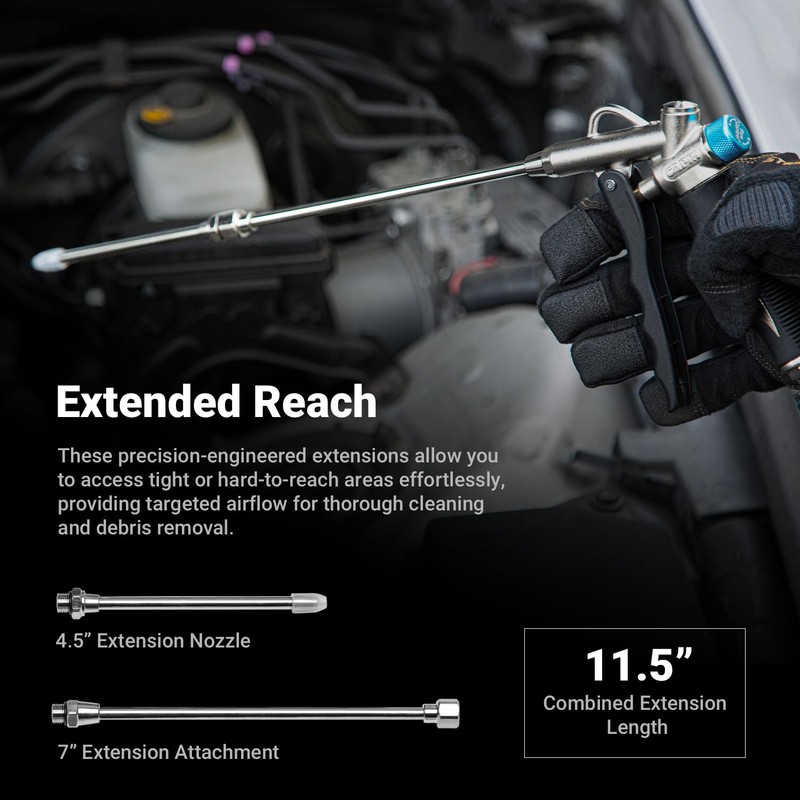 Capri Tools 2-Way Air Blow Gun Ultimate Kit with Nozzles