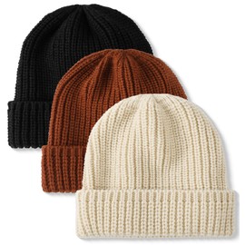 Glooarm 3 Pack Baby Beanie Knit Toddler Beanie Hat Hip-Hop Baby Acrylic Bonnet Infant Cozy Hat for Boys Girls, 0-5 Years