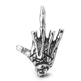 Mens Womens Stainless Steel Vintage Hand Skeleton Bone Stud Earrings, Screw Back, Punk Rock Gothic(CA)