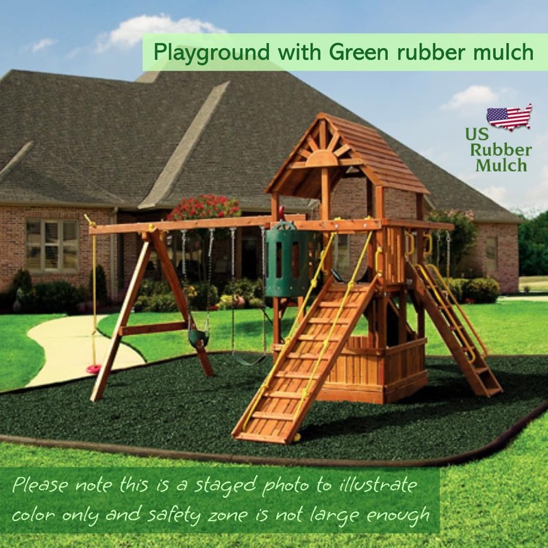 NuPlay Rubber Mulch Playground Flooring - Rubber Nugget Weed Barrier