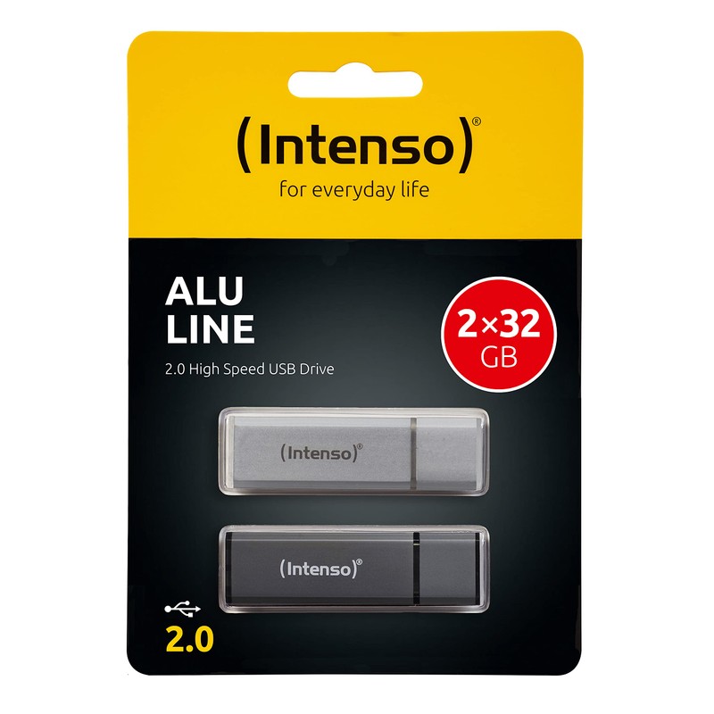 Intenso Alu Line 2x 32 GB USB 2.0 Flash Drive