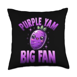 Funny Ube Purple Yam Big Fan Kawaii Pun Lover Cute Ube Throw Pillow