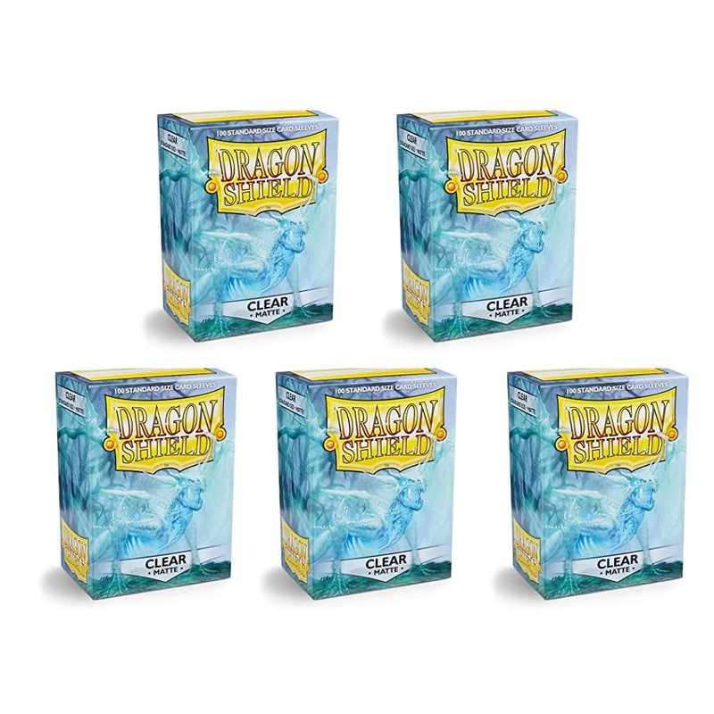 5 Packs Dragon Shield Matte Clear Standard Size 100 ct
