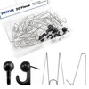 ZIUZI 30 Pcs Cubicle Hooks, Metal Push Pin Hangers, Heavy-Duty