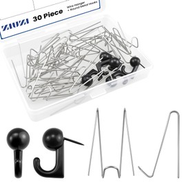 ZIUZI 30 Pcs Cubicle Hooks, Metal Push Pin Hangers, Heavy-Duty Wire Hangers for Office Cubicles, Home Decor, Picture Frames & DIY Projects