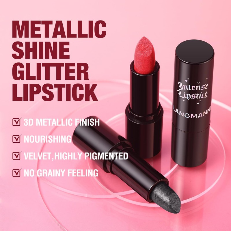 Jolilab Sparkling Lipstick Lip Gloss Long Lasting Waterproof Moisturizer Lip