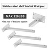 Luomorgo 4 Pcs 16" Floating Shelf Bracket Stainless Steel Heavy