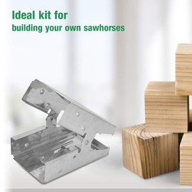 2Pcs Sawhorse Brackets Aluminum Alloy Saw Horse Stand Sawhorse Brackets Display Stand Kit for Wood Processing