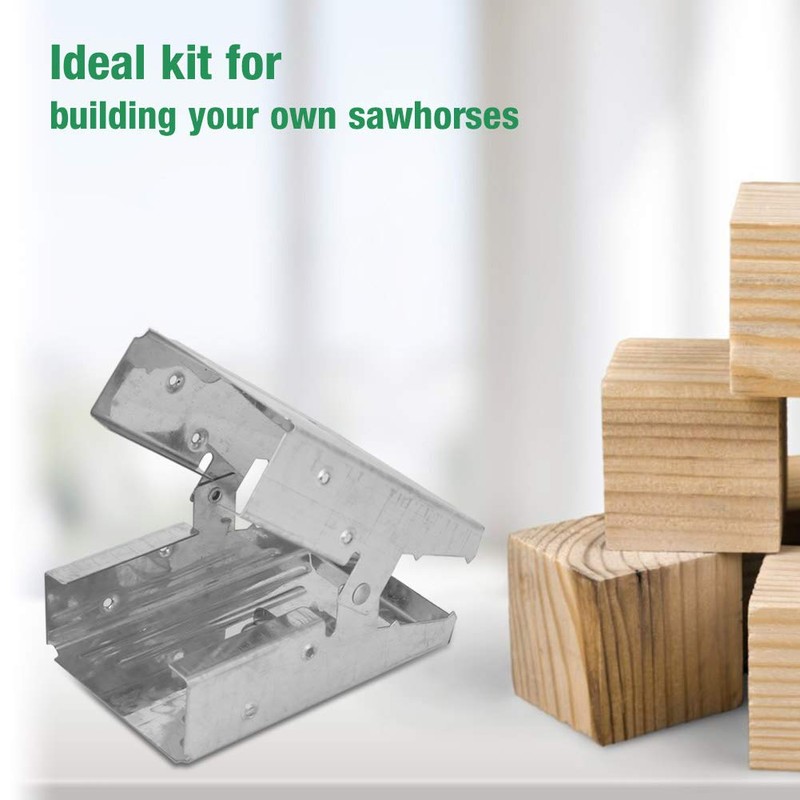 2Pcs Sawhorse Brackets Aluminum Alloy Saw Horse Stand Sawhorse Brackets