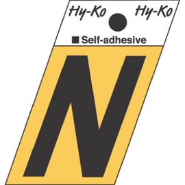 Hy-Ko GR-10/N Aluminum Angle Cut with Letter N, 1.5", Black