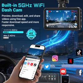Car Dash Cam, WiFi/APP Control Dash Cam 1080P Dashcam 3" IPS Dash Camera with 32GB Card Car Camera with Night Vision, 170°Wide Angle Dash-cam Loop Recording G-sensor Motion Detection Parking Mode