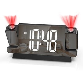 Ankilo Neueste Dualer Projektionswecker,Wecker Digitaler Projektionswecker mit Temperatur & Feuchtigkeit,180° Projekt Uhr, Elektronische Tischuhr,Reisewecker,Digitaluhr für Haus,Schlafzimmer
