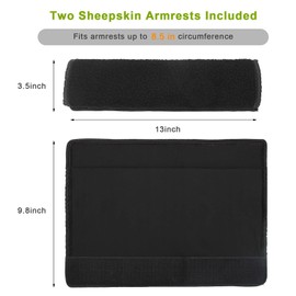 AHIER Wheelchair Armrest Pads, 2PCS Sheepskin Fleece Wheelchair Armrest Covers, Non Slip Arm Rest Cover Cushion pad for Wheelchairs