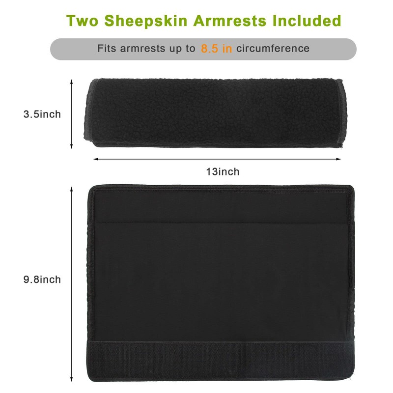 AHIER Wheelchair Armrest Pads, 2PCS Sheepskin Fleece Wheelchair Armrest Covers,