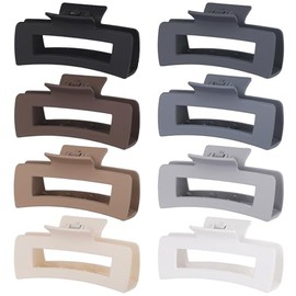 CHANDAT-Pinzas para el cabello grandes de 4,1 pulgadas, 8 piezas, pinzas cuadradas para cabello grueso, pinzas grandes para el cabello, pinzas acrílic