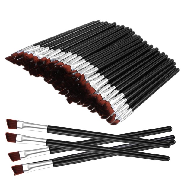 100 Pcs Angled Eyebrow Brushes Bulk Disposable Brow Brushes For