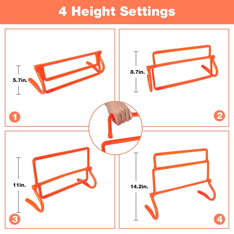Lineslife Adjustable Agility Hurdles,4 Height Speed Training Hurdles, Portable Speed