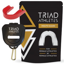 Triad Athletes Sports Mouth Guard for Female Athletes, 1 Pack (Ravenous Red) Custom Fit, Protection for Youth, with Ventilated Case