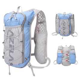 Running Hydration Vest Backpack Lightweight Running Vest Women mens Compatible with 1.5L Water Bladder Reflective Hydration Backpack for Marathon Cycling Hiking (Blue, One Size)