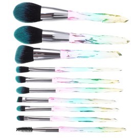 Healvian 10-Piece Diamond Handle Makeup Brush Set Soft Bristles for Foundation and Eyeshadow for Professional and Personal Use for Makeup Enthusiasts