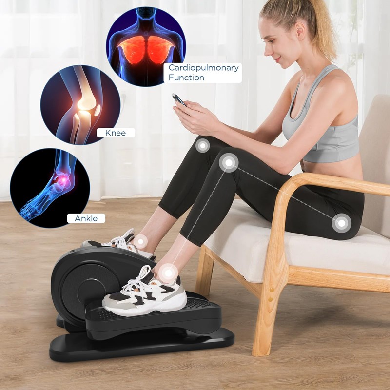 Under Desk Elliptical, Electric Seated Pedal Exerciser Quiet Compact Mini