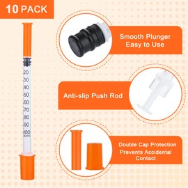 10pcs 1ml Dispensing Measuring Tool, 0.31x8mm Indivdually Sealed Sterile Packaging, Plastic Multiple Uses Measuring Tool (10)