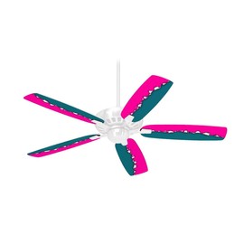 Ripped Colors Hot Pink Seafoam Green - Ceiling Fan Skin Kit fits most 42 inch fans (FAN and BLADES SOLD SEPARATELY)