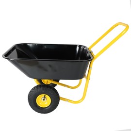 Two-Wheeled Trolley, Non-Porous Leak-Proof Design, Easy Water Transport, Garden Warehouse handling Light cart (Black + Yellow)