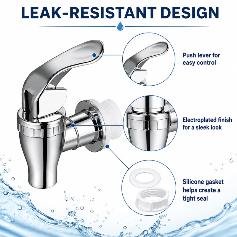 2-Pack Push Beverage Dispenser Water Spigot, Abs Plating Material