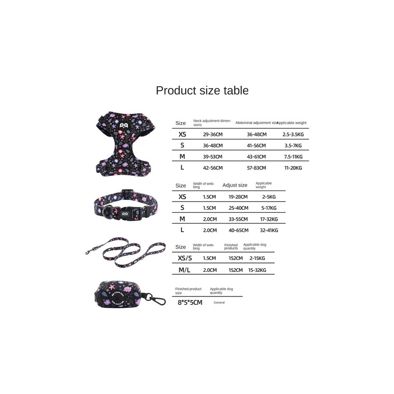 Kit Arnes Pechera Correa Collar Perros Ajustable