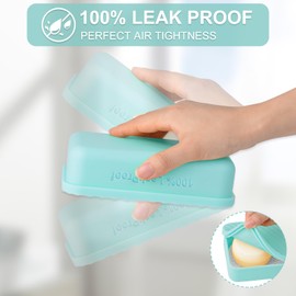 6 Inch Large Travel Soap Case - Leakproof Shampoo Bar Soap Holder, Silicone Travel Soap Container, Portable Soap Dish with Drainage Layer for Traveling, Bathroom, Camping, Gym